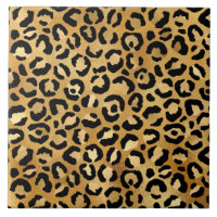Motif Empreinte de léopard en or et noir