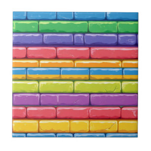 Carreau Motif en brique brillante arc-en-ciel