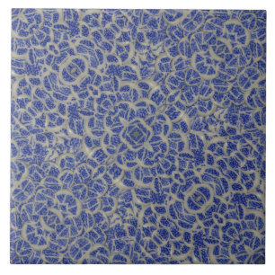 Carreau Motif en céramique bleu