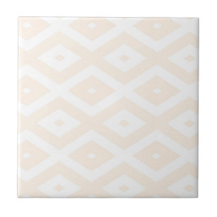Carreau Motif en diamant beige et blanc