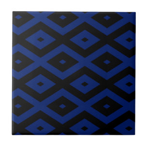 Carreau Motif en diamant bleu et noir