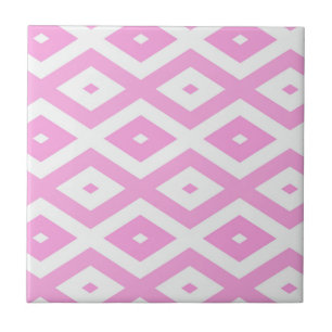 Carreau Motif en diamant rose et blanc