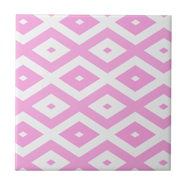 Carreau Motif en diamant rose et blanc (Devant)