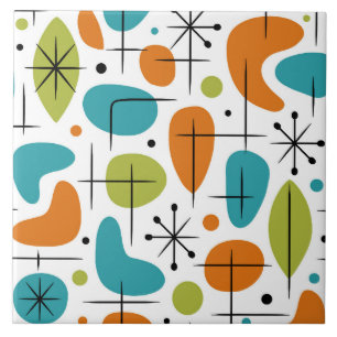 Carreau Motif en étoile éclatée de style Mid Century Moder