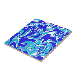 Carreau Motif en marbre bleu et blanc Abstrait 