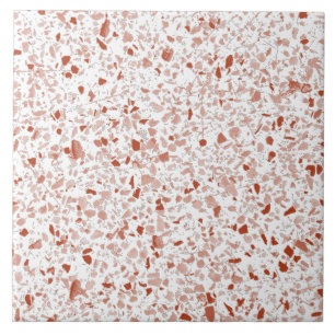 Carreau Motif en pierre de Terrazzo blanc minimal en terre