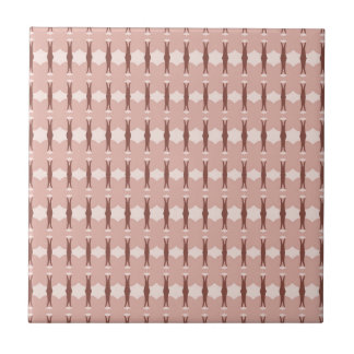 Carreau Motif en terre cuite marron géométrique moderne