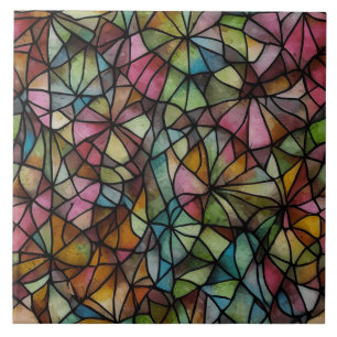 Carreau Motif en verre coloré