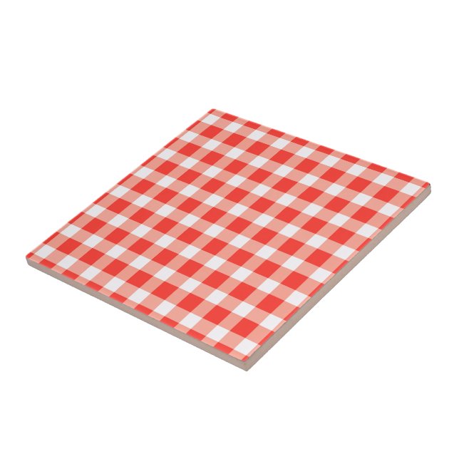 Carreau Motif En vichy blanc rouge (Côté)
