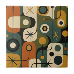Carreau Motif Étoile Éclatée de Style Mid Century Modern