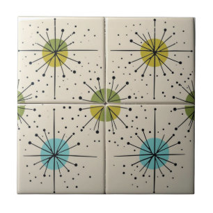 Carreau Motif étoile éclatée moderne du milieu du siècle