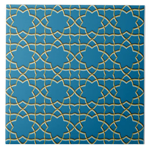 Carreau Motif étoile géométrique bleu
