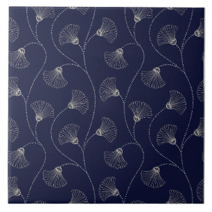 Carreau Motif éventail floral Art Déco