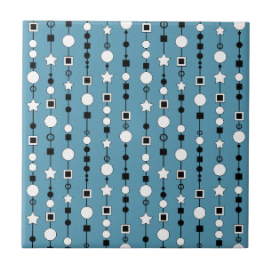 Carreau Motif festif avec perles enfilées et étoile de bij