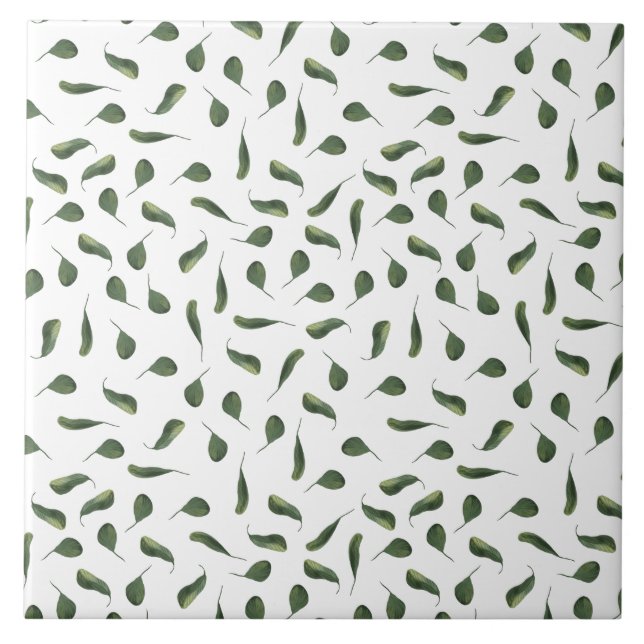 Carreau Motif feuillage vert (6 x 6) sans soudure (Devant)