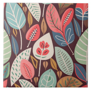 Carreau Motif Feuille Abstrait