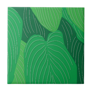 Carreau Motif Feuilles Vertes
