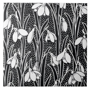 Carreau Motif flocon de neige noir et blanc