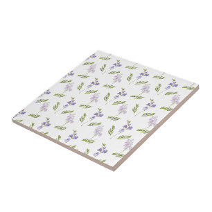 Carreau Motif floral aquarelle de fleurs sauvages de lavan