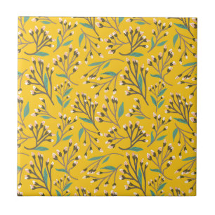 Carreau Motif floral avec des branches et des bourgeons dé