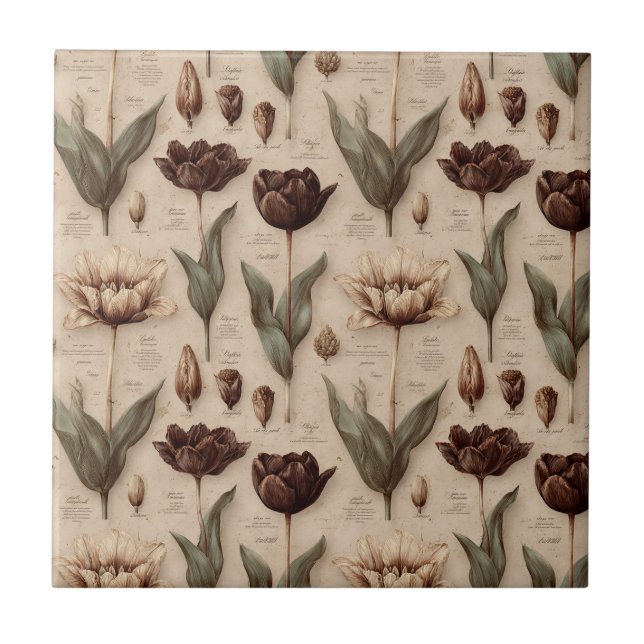Carreau Motif floral botanique vintage (6) (Devant)