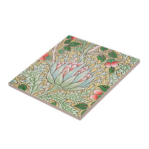 Carreau Motif floral d'artichaut vintage de William Morris