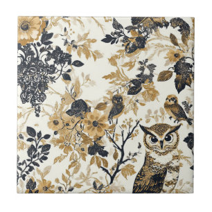 Carreau Motif floral de chêne beige rustique