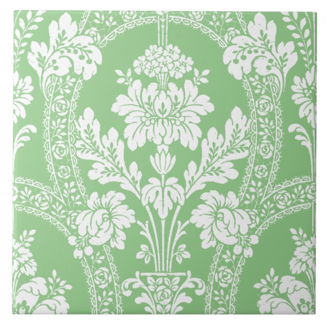 Carreau Motif floral de Damas de l'époque victorienne (Devant)