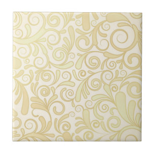 Carreau Motif floral de feuille d'or