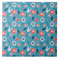 Motif floral de Kawaii Usagi
