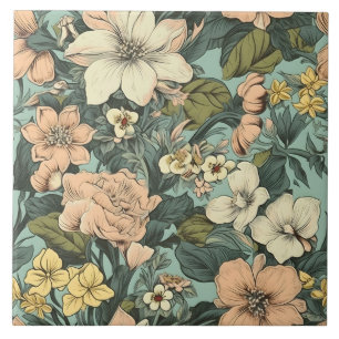 Carreau Motif floral de lys botanique