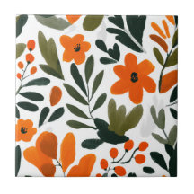 Motif floral de printemps Fleurs orange délicates