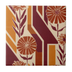 Carreau Motif floral de récolte rustique aux tons terreux