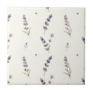 Carreau Motif floral délicat de lavande à l'aquarelle