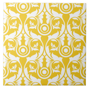 Carreau Motif floral élégant jaune et blanc