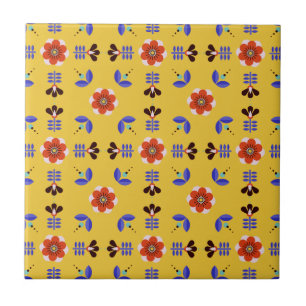 Carreau Motif floral géométrique de style scandinave