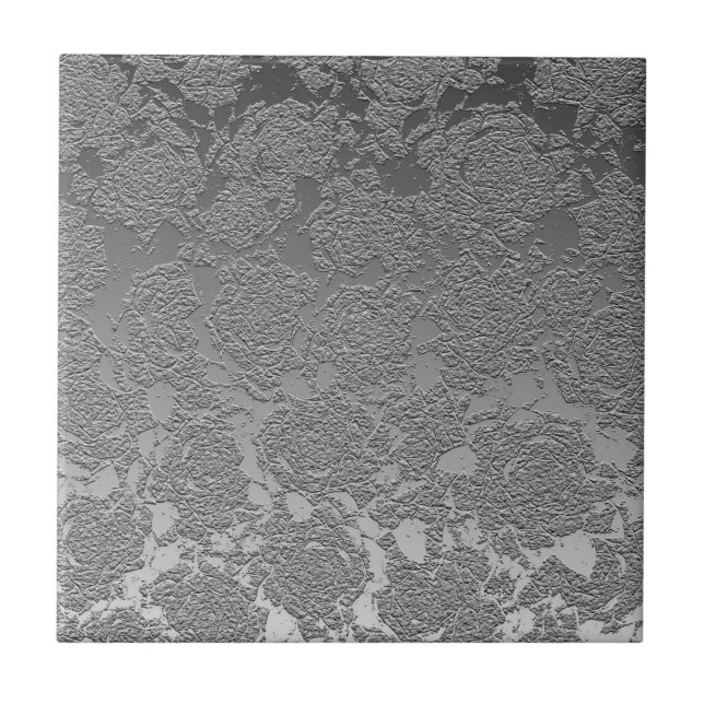 Carreau Motif floral moderne Silver gris clair (Devant)