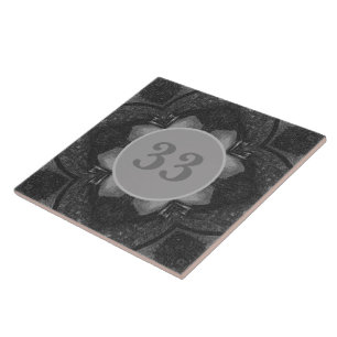 Carreau Motif floral noir gris Mur en mosaïque