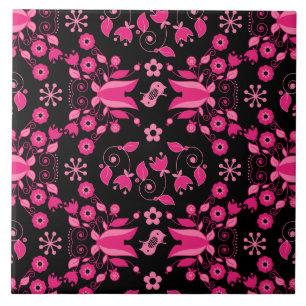 Carreau Motif floral scandinave rose moderne