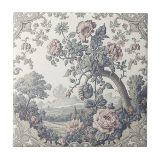 Carreau Motif floral toile français de ferme rustique vint