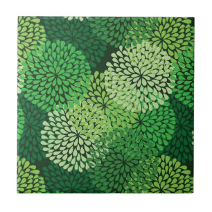 Carreau Motif floral vert