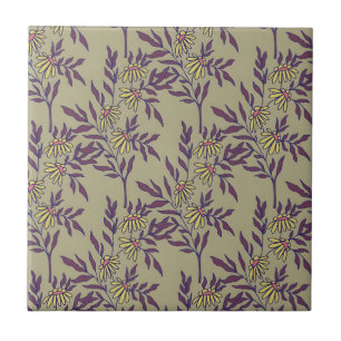 Carreau Motif floral vibrant avec des marguerites jaunes