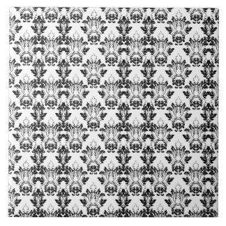 Carreau Motif Floral victorien sans couture noir blanc
