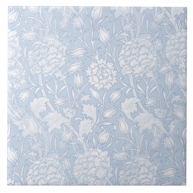 Carreau Motif Floral William Morris en bleu (Devant)