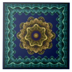 Carreau Motif fractal à cadre floral fée