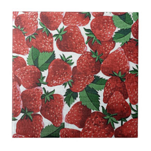 Carreau Motif Fraises et Crème