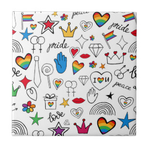 Carreau Motif Gay pride Doodle