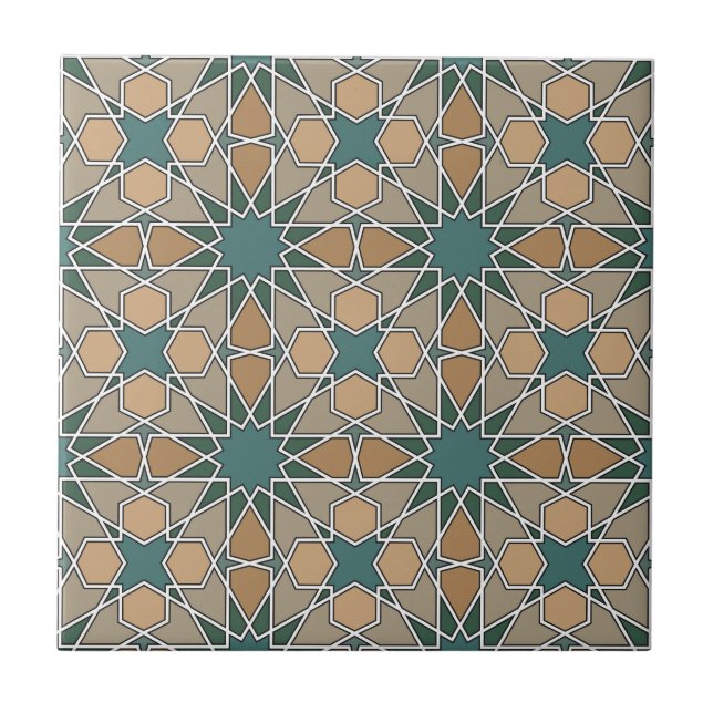 Carreau Motif géométrique 006 de Ben Yusuf Madrasa (Devant)