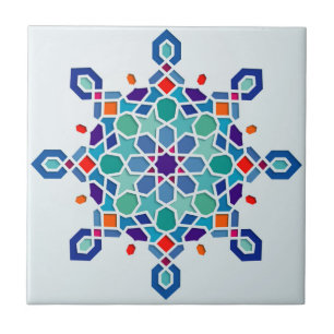 Carreau Motif géométrique arabe CeramicTile fleuri rond
