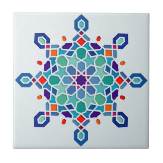 Carreau Motif géométrique arabe CeramicTile fleuri rond